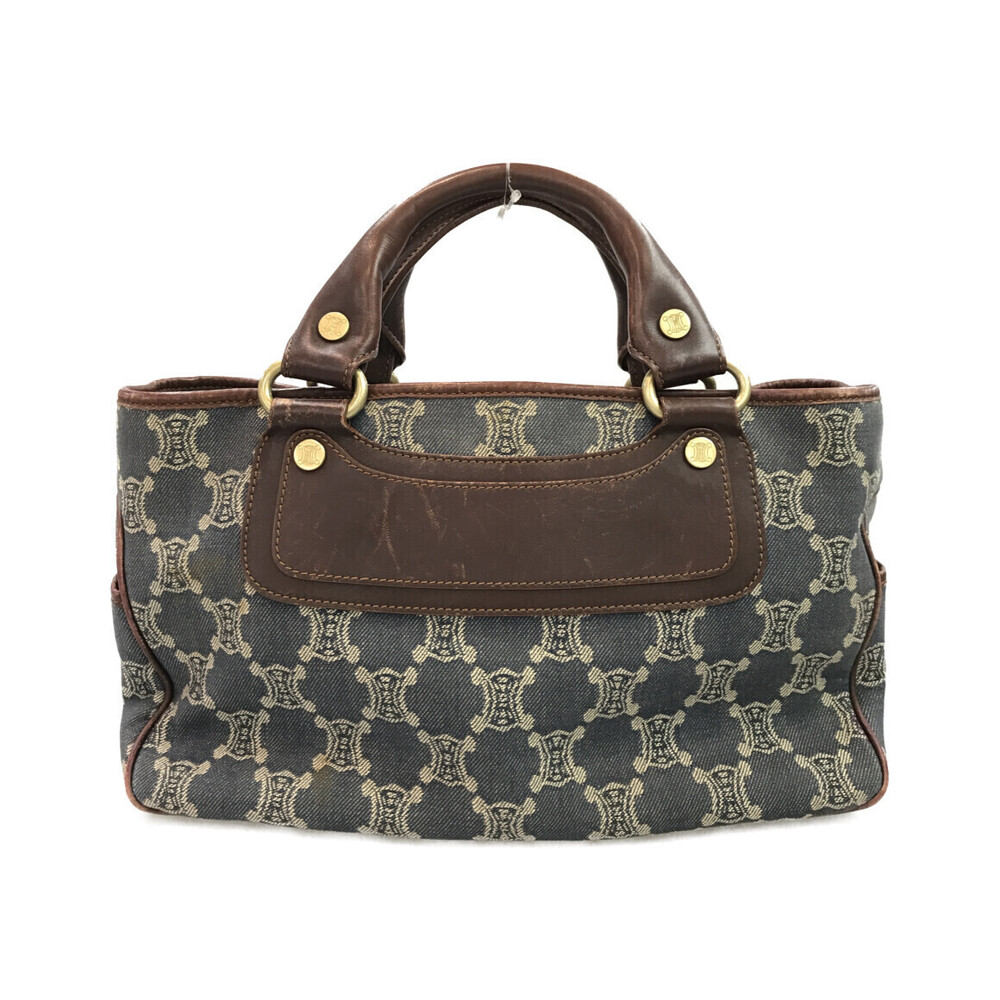 Celine Boogie Bag blue denim brown leather trim